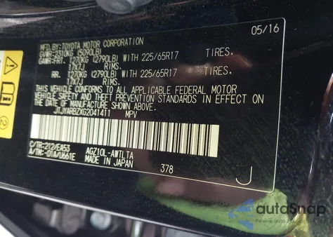 2016 Lexus Nx 200T z USA, uszkodzony, nr VIN JTJYARBZXG2041411